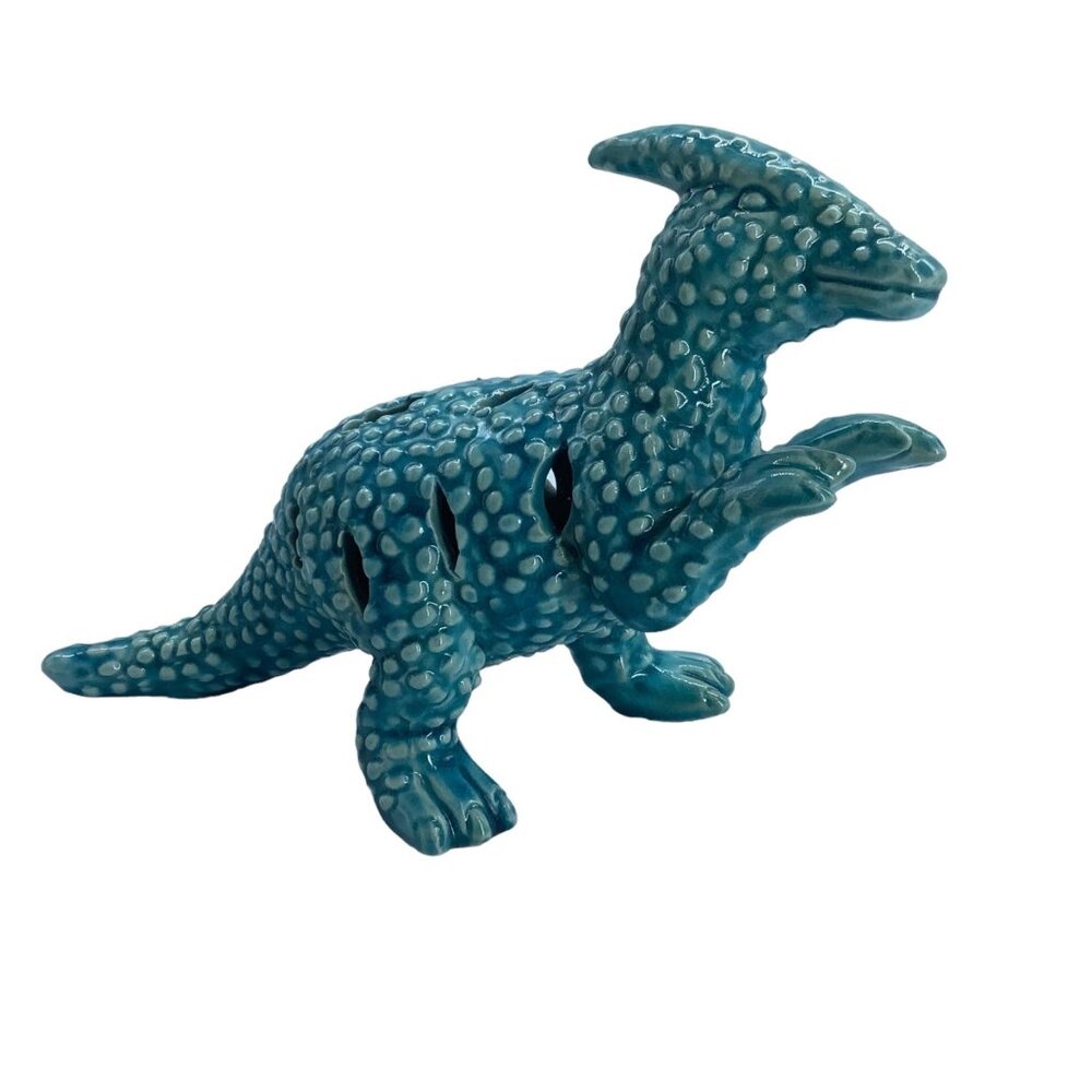Parasaurolophus Dinosaur‎ Ceramic Decor 9"x6" Bumpy Cutouts Boy Kid Room